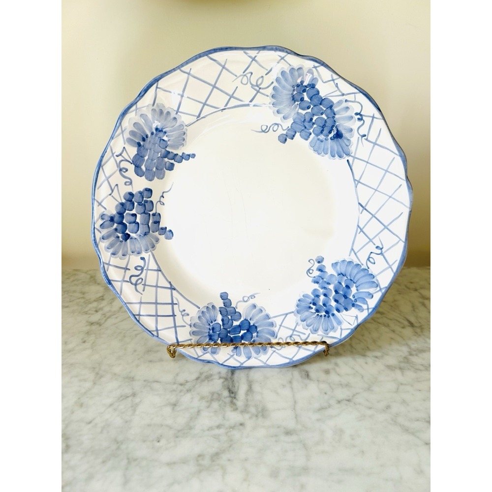 Blue And White Italian Hand Painted Plate Dish 11"